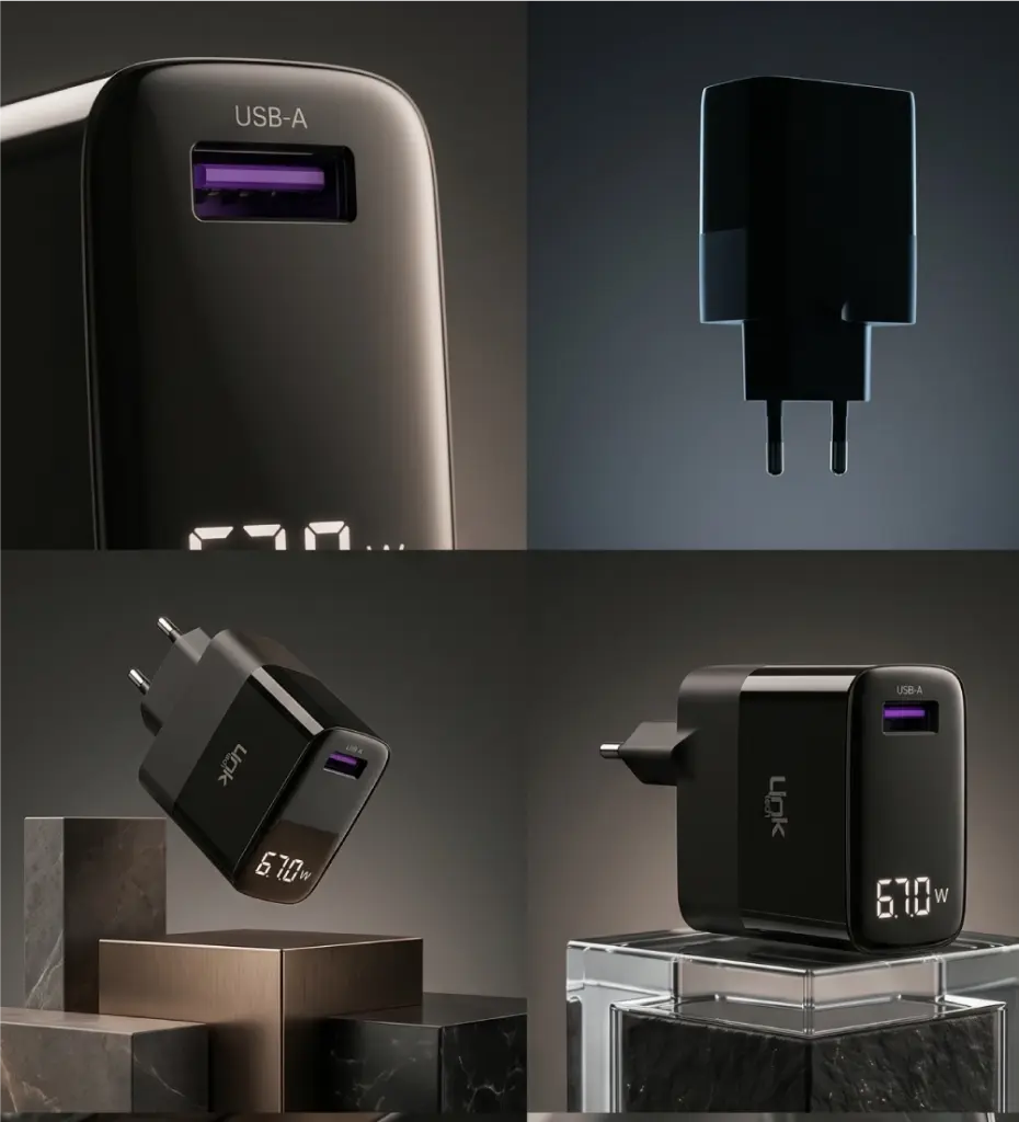 G860 Premium Tip-C Kablolu 67W Süper SI Şarj Adaptörü